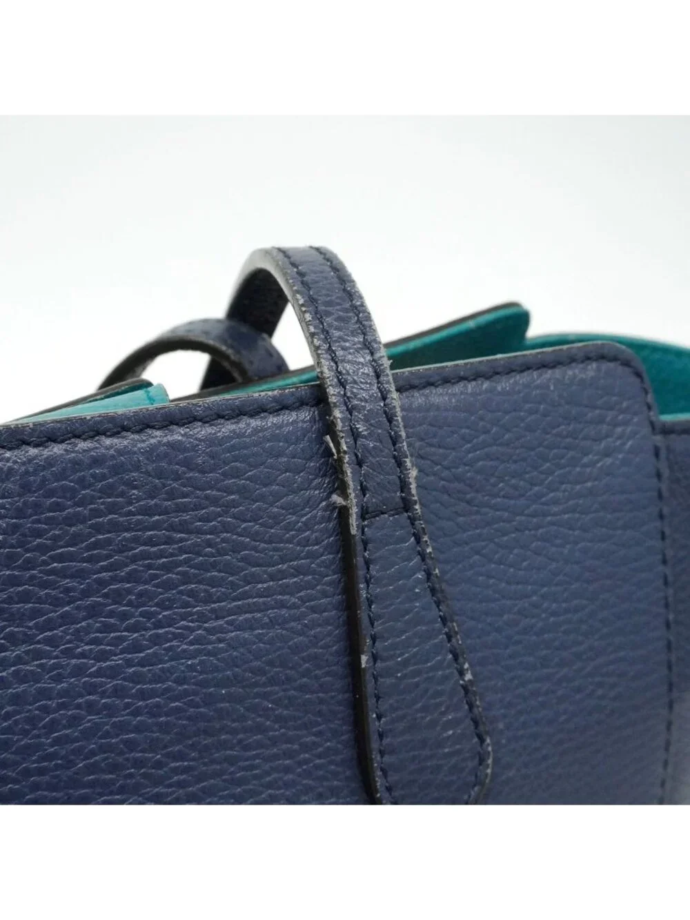 Gucci Tote Swing Leather Navy Gold